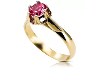 Ring Vintage Handwerk Rubinrot 14 Karat Gelbgold vrc122y